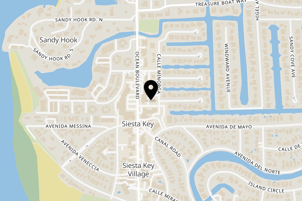 Map showing the location of IL Panificio Siesta Key on 215 Avenida Madera in Siesta Key